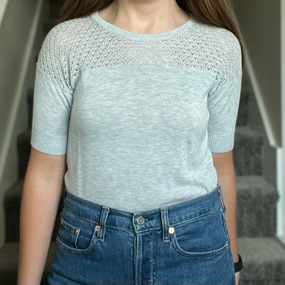 Banana Republic Crochet Short Sleeve Sweater - Picture 2 of 9